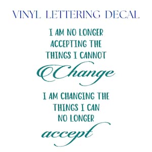 Change / Accept / wall quotes / vinyl lettering decal stickers / create your own sticker / room decals / Decorations