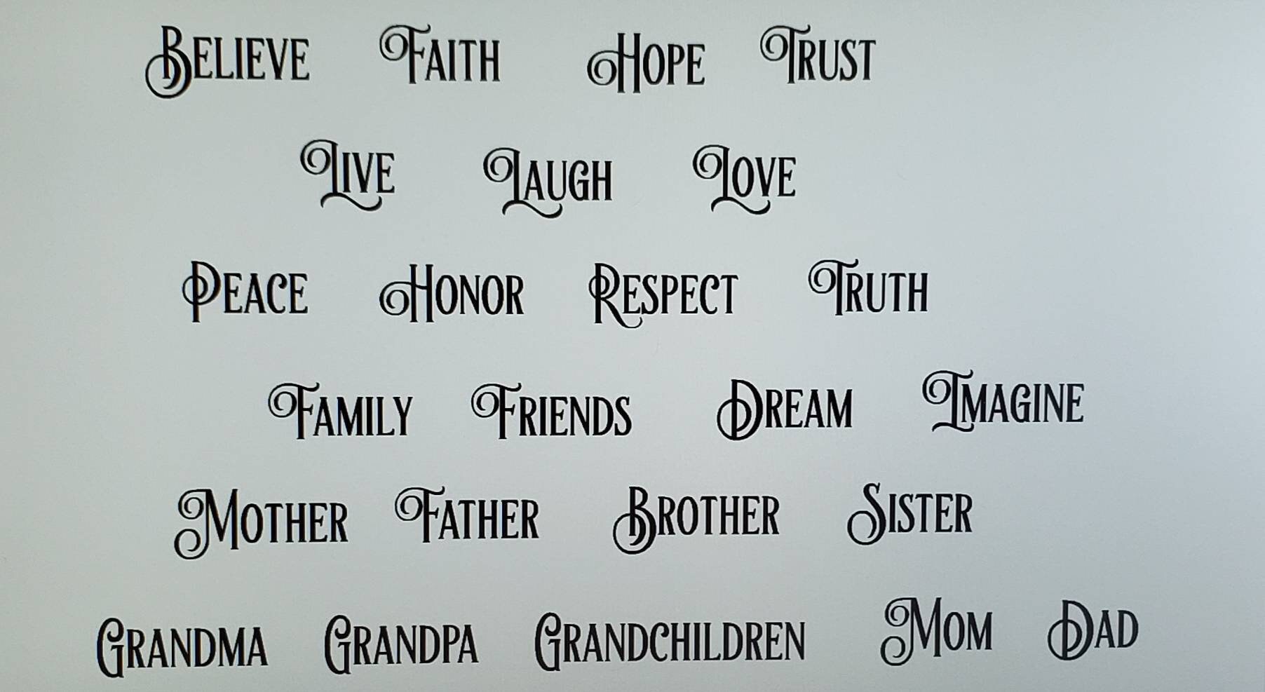 One Word vinyl decals / Personalized names / wall quotes / vinyl lett…