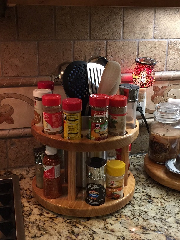 20 Decorative Spice Rack With Stainless Steel Utensil Holder Etsy