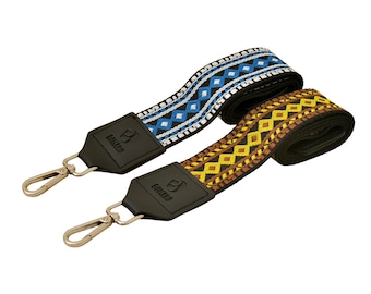 Bomano Purse Shoulder Handbag Strap Wide Replacement Multicolor Embroidered Guitar Straps BLUE