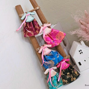 BOMANO Cute Korean Hanbok Keyring Traditional Dress Bag Charm Queen Princess Handmade Gift