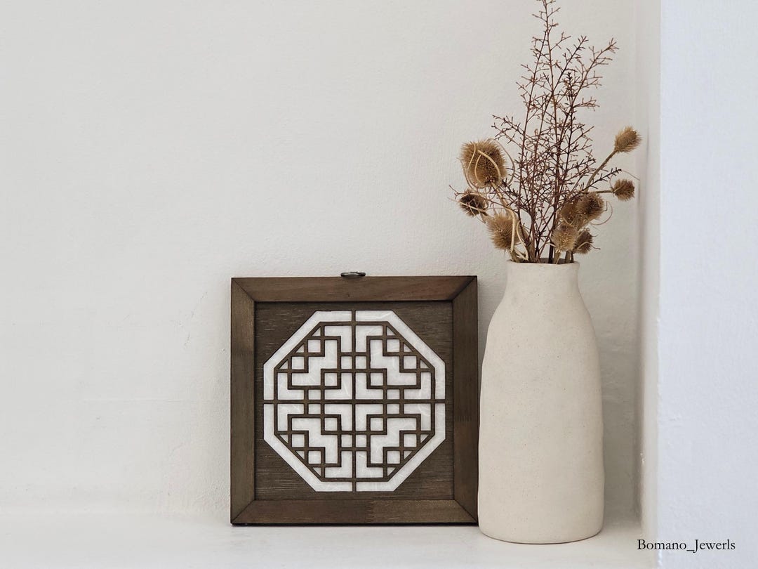 Handmade Korean Wooden Window Frame: Traditional Asian Wall Decor - Etsy