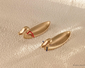 10%OFF Goose Set of 2 Korean Symbol of Love for Couple Brass Gold Stainless Steel Spoon&Chopstick Rest Refrigerator Magnet Decor