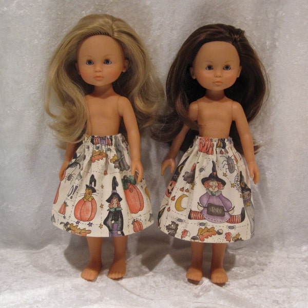 LES CHERIES Corolle 13" Dolls Handmade Elastic Waist Skirt  #S04 Halloween Elastic Waist SKIRT with Country Theme