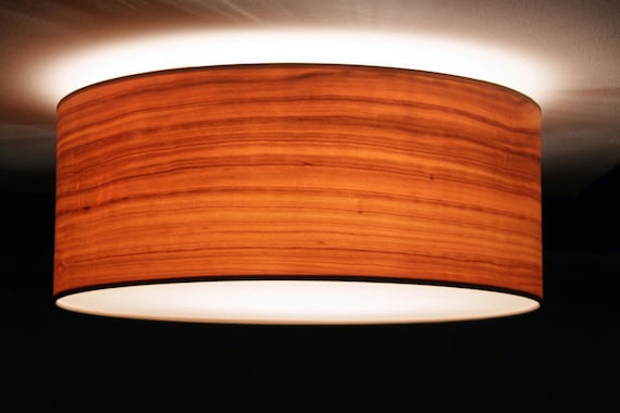 Ceiling Lamp D 40 Cm Cherry Wood Veneer Etsy