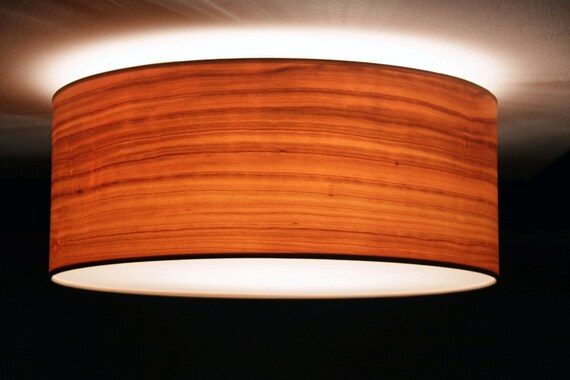 Ceiling Lamp D 40 Cm Cherry Wood Veneer Etsy