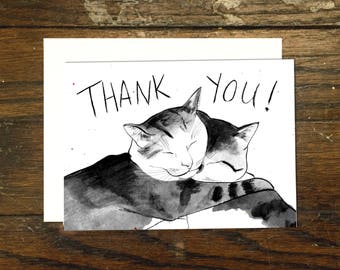 Cats Hugging Thank You Card
