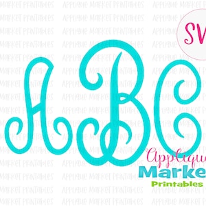 Scroll Monogram Cutting Font File SVG DXF JPG