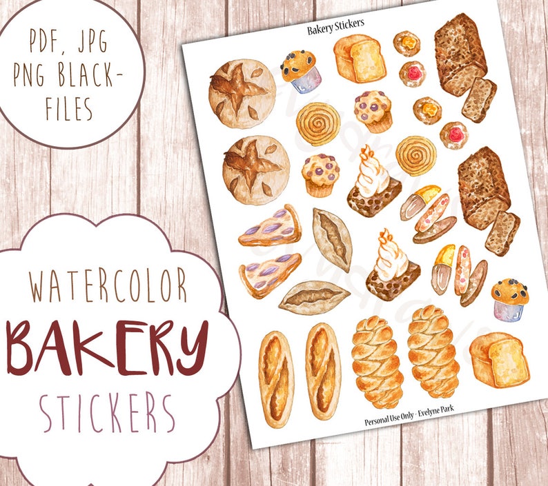 Bread & Baking Planner Stickers Meal Planner Printable Etsy