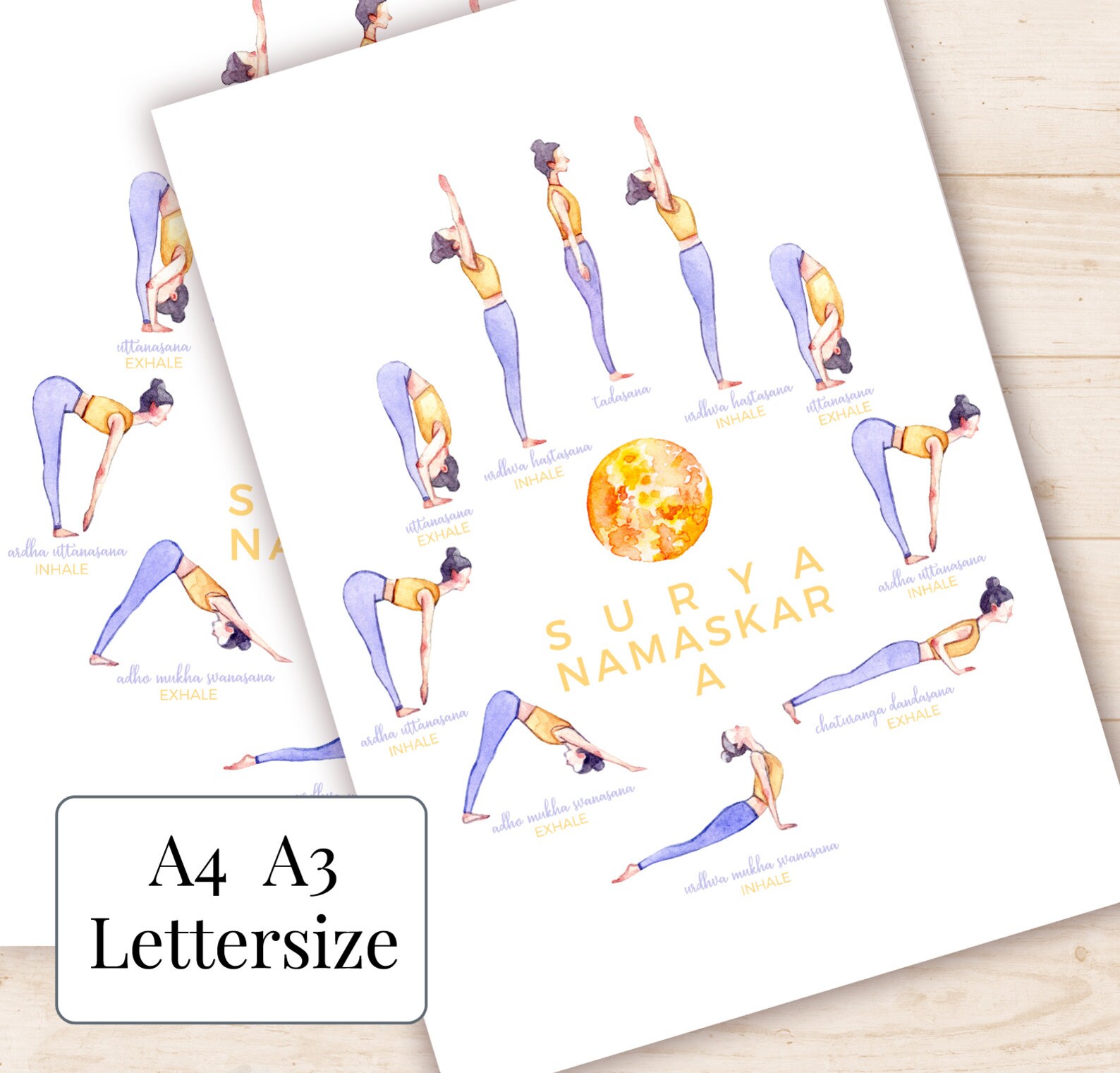 Yoga Poster Printable Art Yoga Illustration Posters Artwork - Etsy