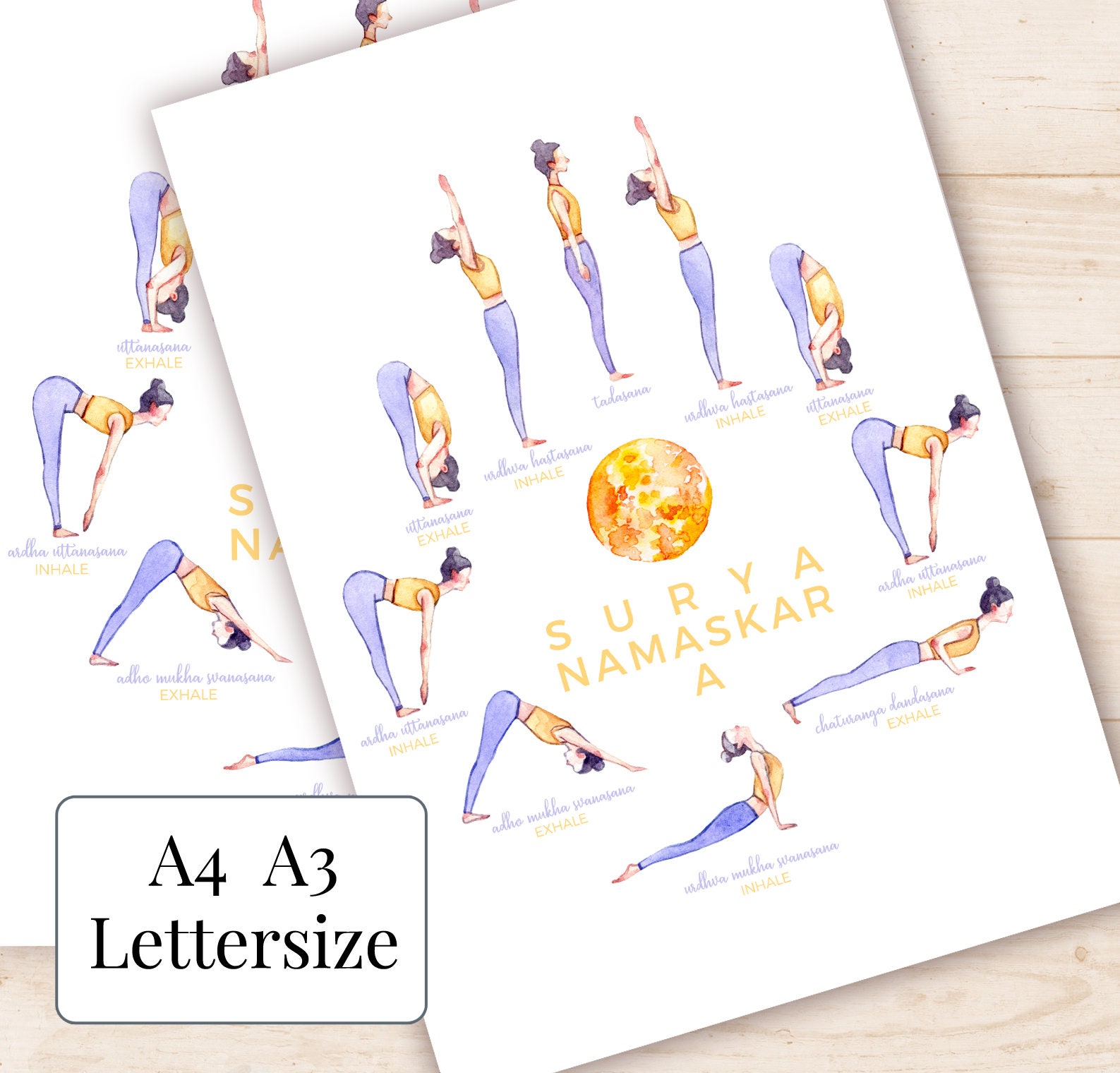 Yoga Poster Printable Art Yoga Illustration Posters Artwork - Etsy