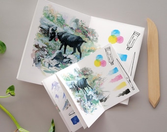 Revista de arte Travel Sketchbook: Suiza / Paisajes en gouache y acuarela, revista de arte hecha a mano