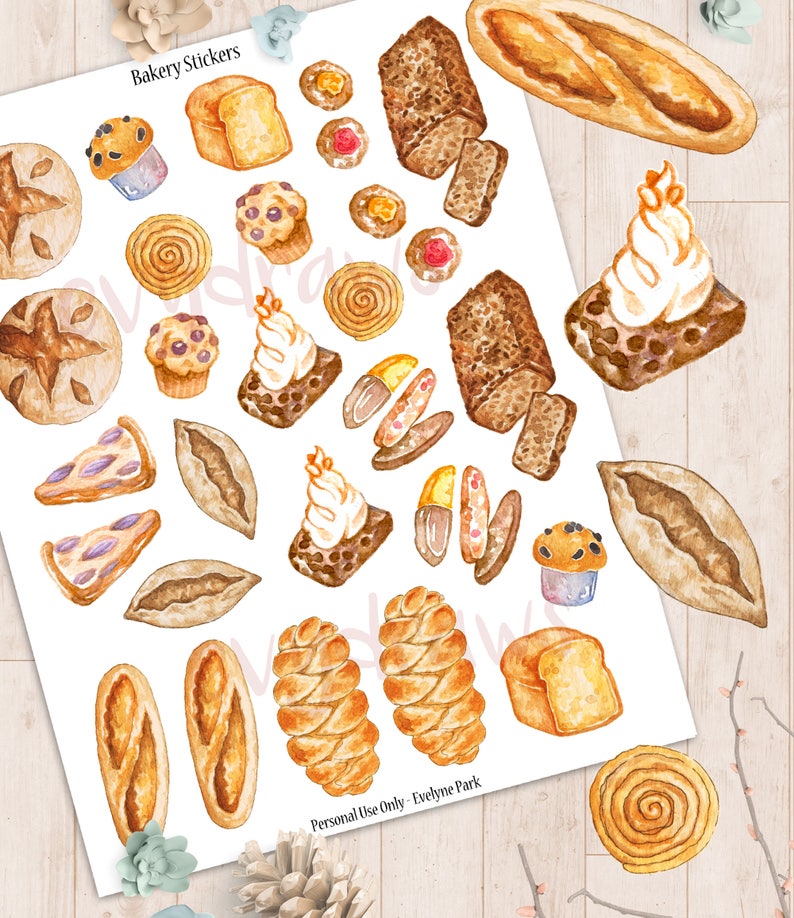 Bread & Baking Planner Stickers Meal Planner Printable Etsy