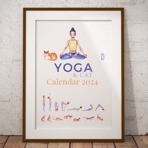 Yoga Stickers PRINTABLE Yogi Sticker Art, Watercolor Illustration