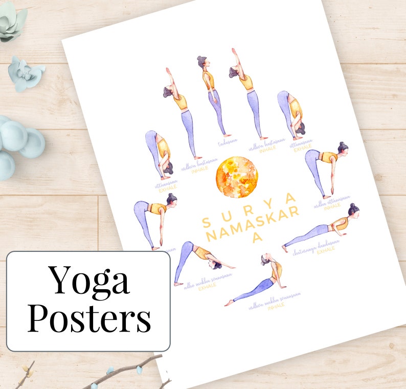 Yoga Poster Printable Art Yoga Illustration Posters Artwork Etsy