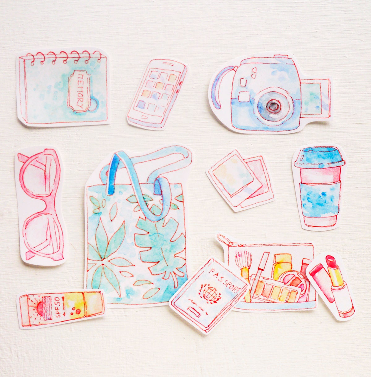 travel diary stickers kit journal travelers notebook etsy