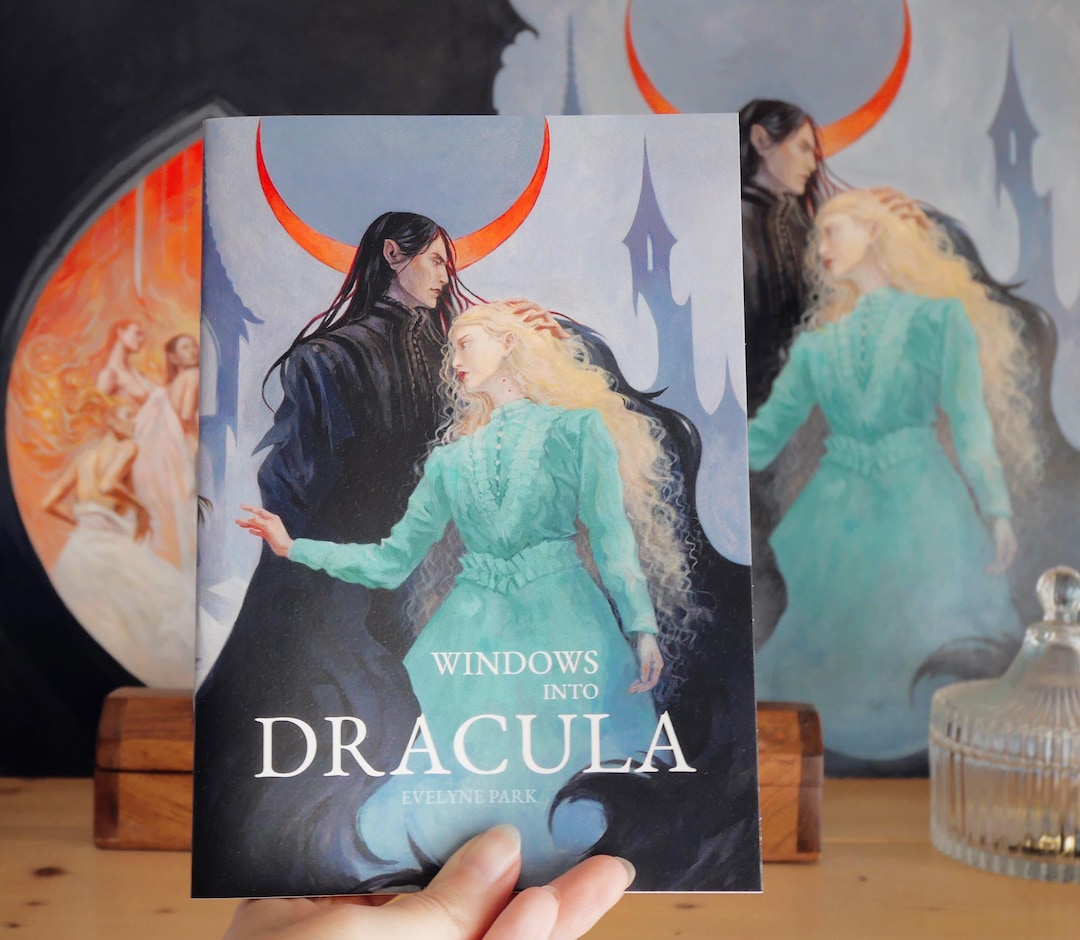 Dracula Art Zine "Windows into Dracula" - Illustrated A5 Artbook, Bram Stoker's Dracula, Artist Illustration Zine for Vampire Book