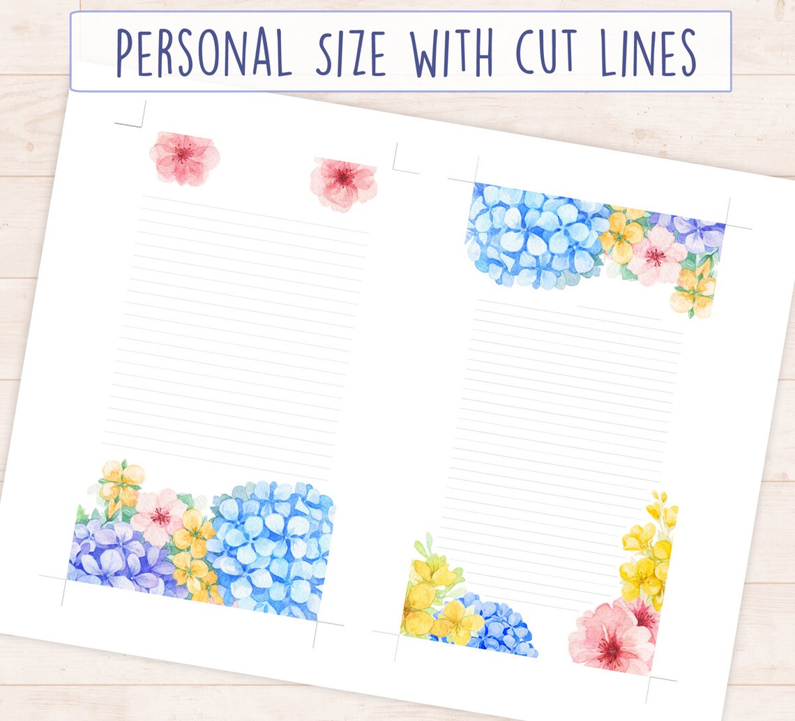 Watercolor Floral Letter Paper Printable Vintage Watercolour Etsy