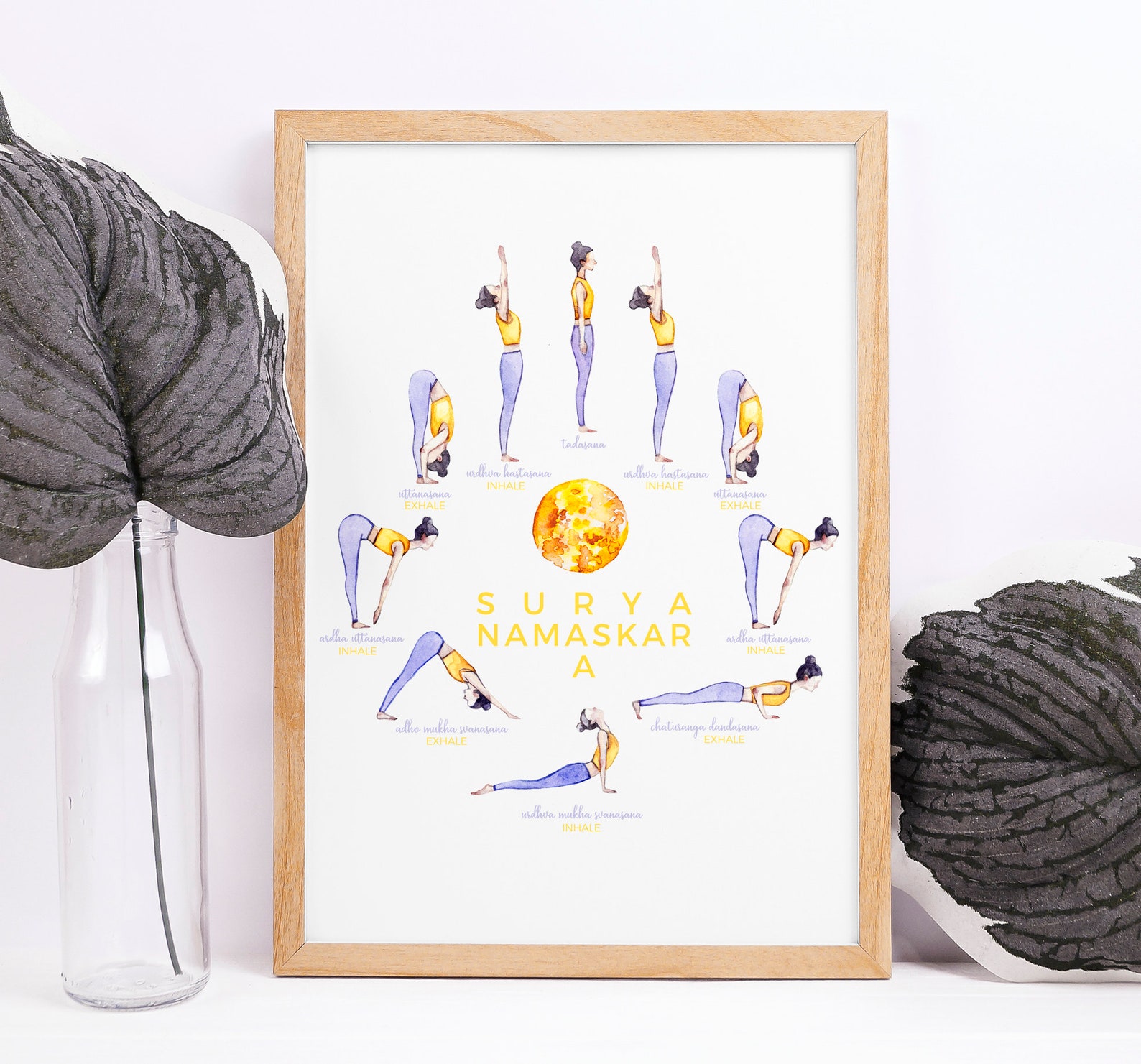 Yoga Poster Printable Art Yoga Illustration Posters Artwork Etsy