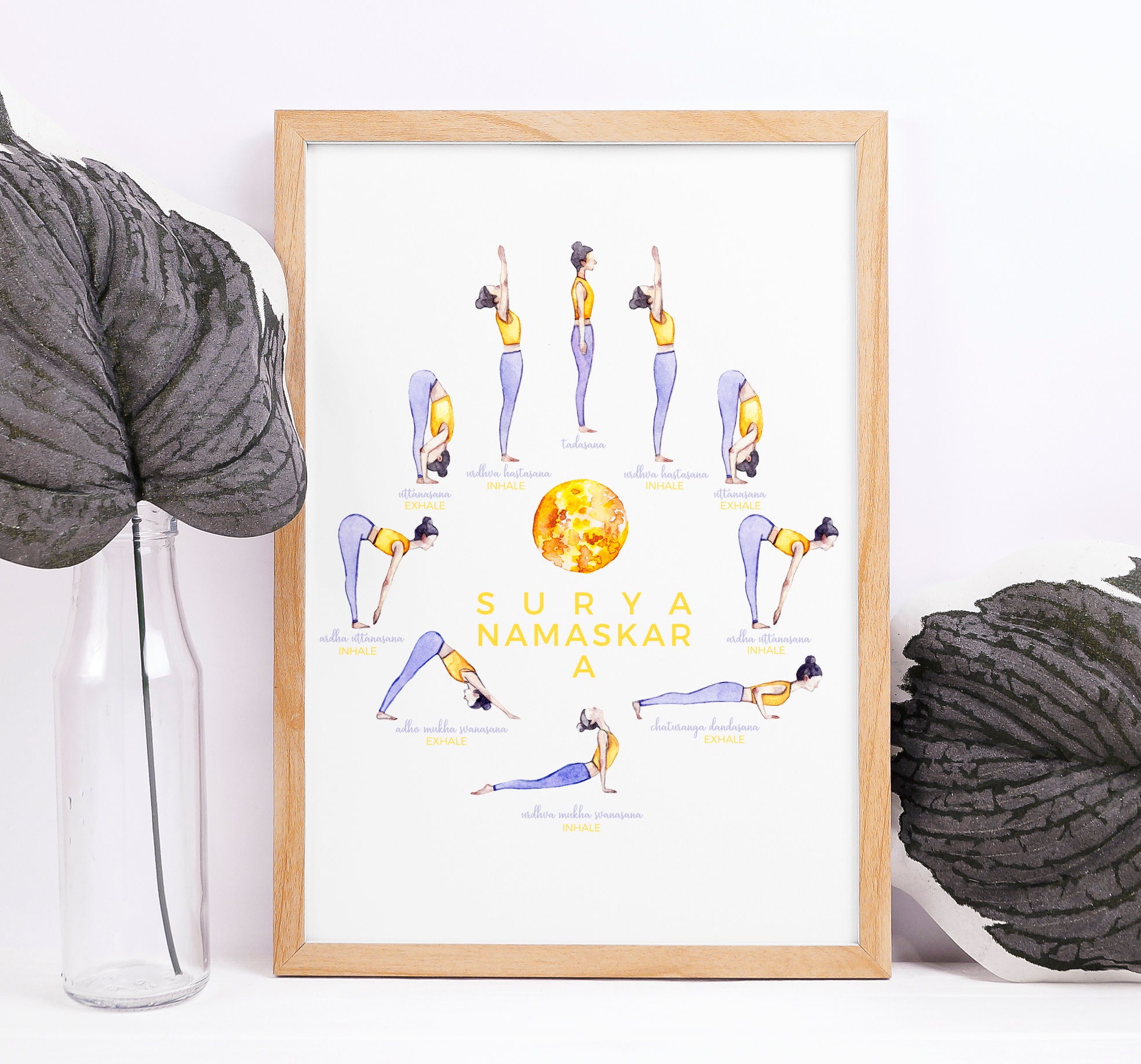 Yoga Poster Printable Art Yoga Illustration Posters Artwork | Etsy
