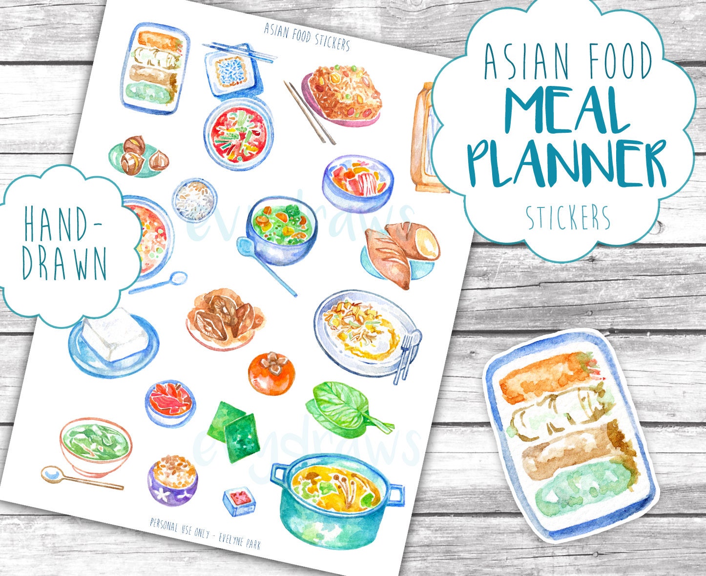 meal planner stickers asian food printable thai etsy sweden