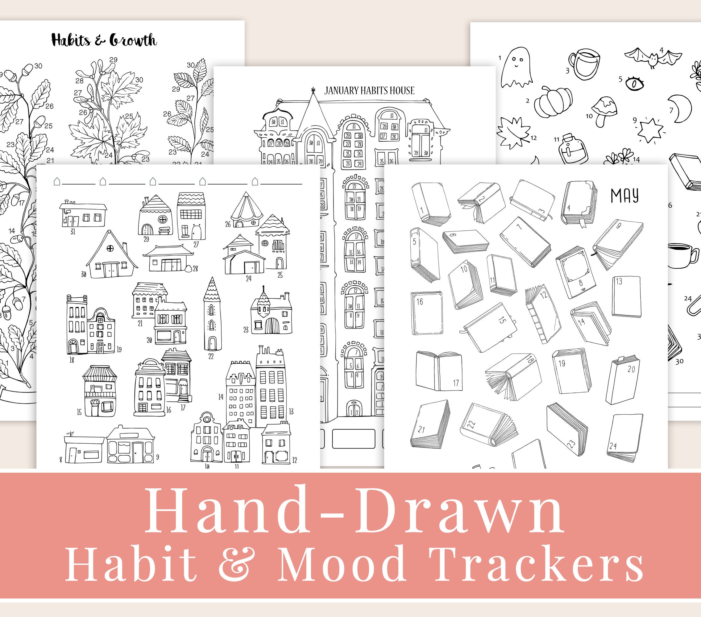 2025 Bullet Journal Kit | Mood & Habit Tracker Bundle | Printable A5 ...