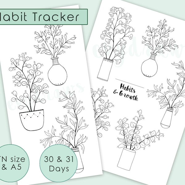 Habit Tracker Coloring - Etsy