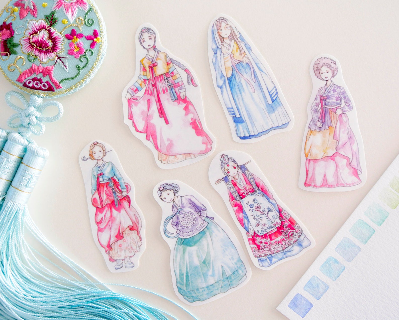 korea hanbok printable stickers korean culture traditional