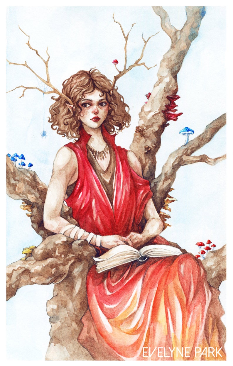 Character Design Art Pathfinder Custom Portrait Dungeons and Dragons Paper Mini Character Sheet Watercolor DnD Character Illustration