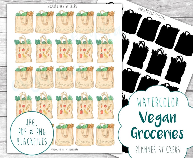 Market Day Grocery Stickers Printables Groceries Shopping | Etsy