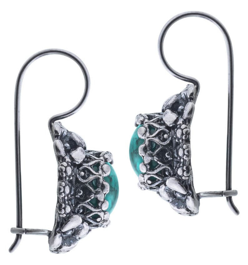 Silver Jewelry Summer Handmade Jewelry Turquoise Earrings Sterling Silver Earrings August Birthstone Silver Earrings