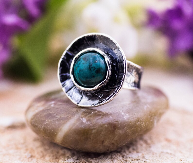 Sterling Silver Ring Turquoise Ring Green Ring Winter Ring December Birthstone Ring Silver Turquoise Ring handmade