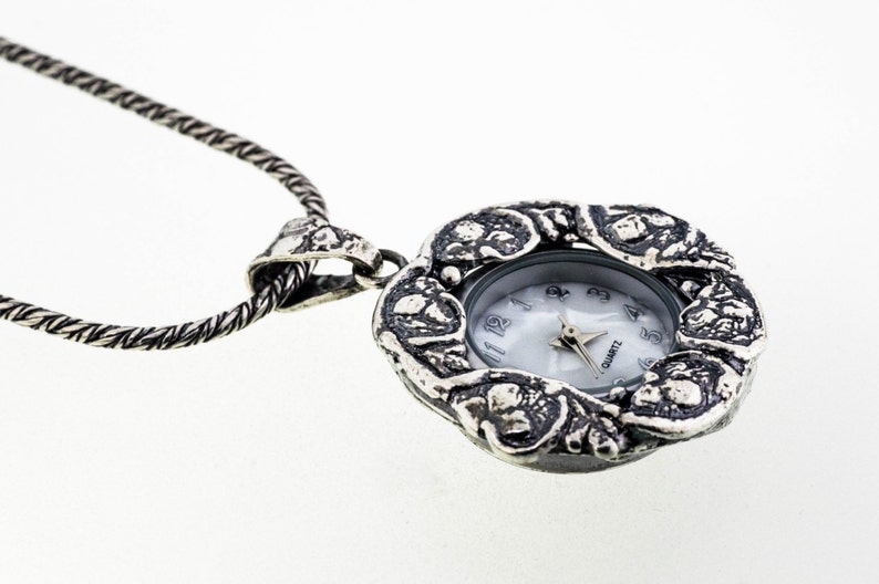 PENDANT WATCH NECKLACE Sterling Silver Pendant Sterling Etsy