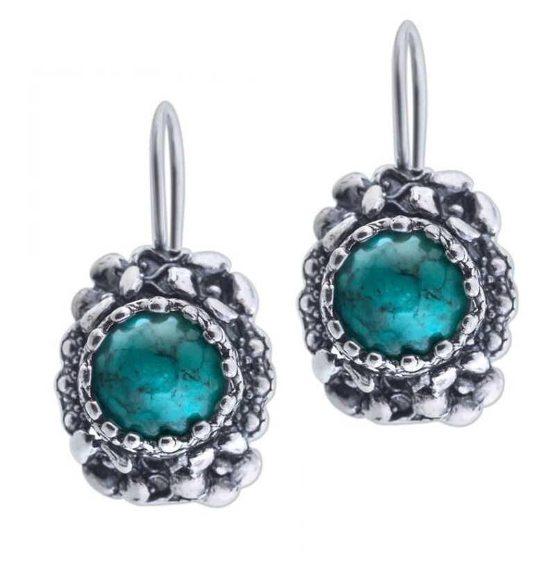 Silver Jewelry Summer Handmade Jewelry Turquoise Earrings Sterling Silver Earrings August Birthstone Silver Earrings