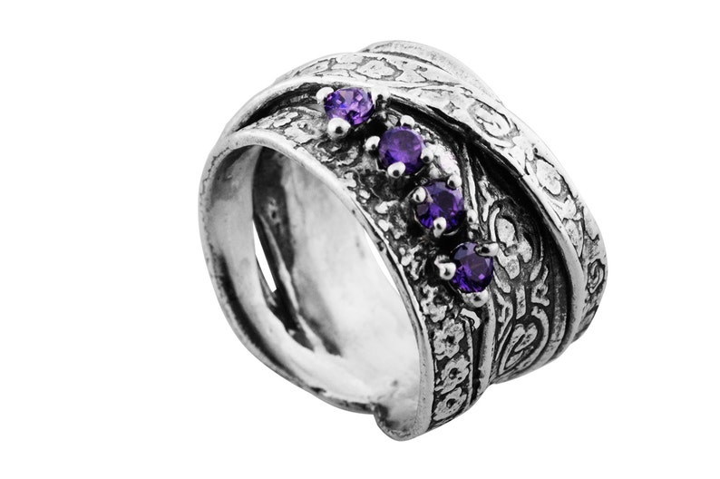 handmade Ring Sterling silver Ring December birthstone ring Purple zircon ring Sterling silver zircon ring Zircon Ring