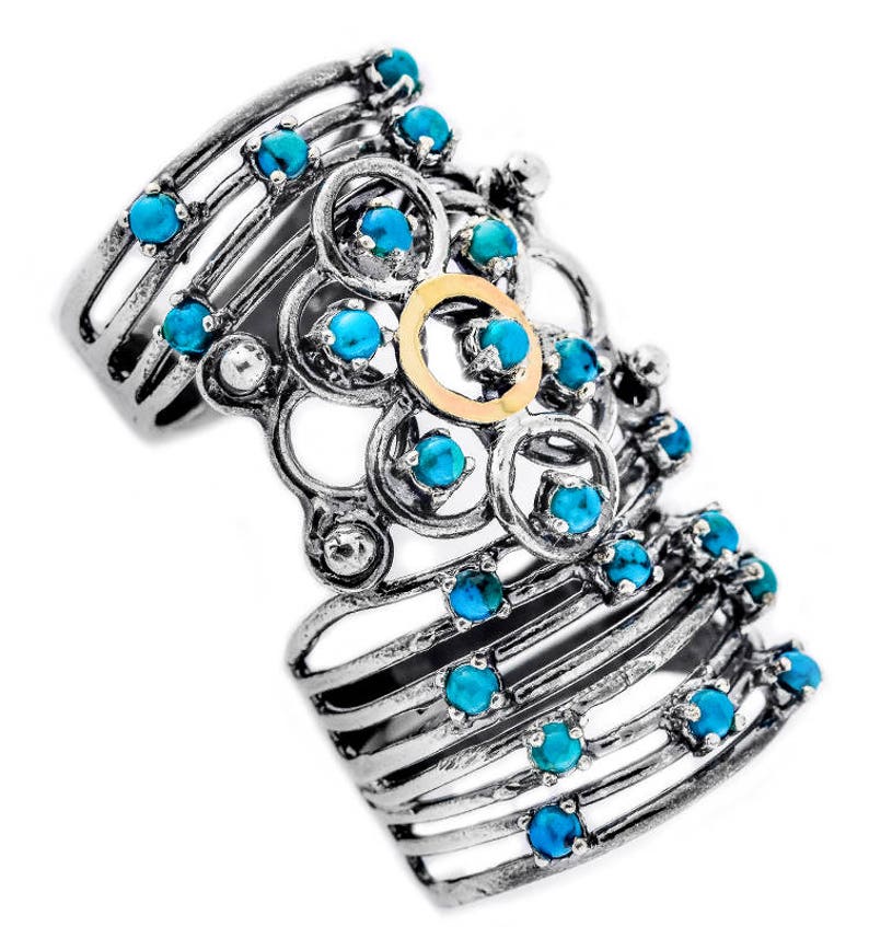 Womens silver ring synth Blue Opal Ring Silver and Gold ring handmade Unique silver ring