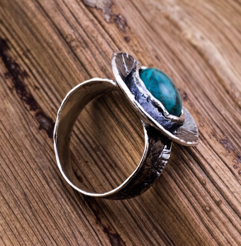 Sterling Silver Ring Turquoise Ring Green Ring Winter Ring December Birthstone Ring Silver Turquoise Ring handmade