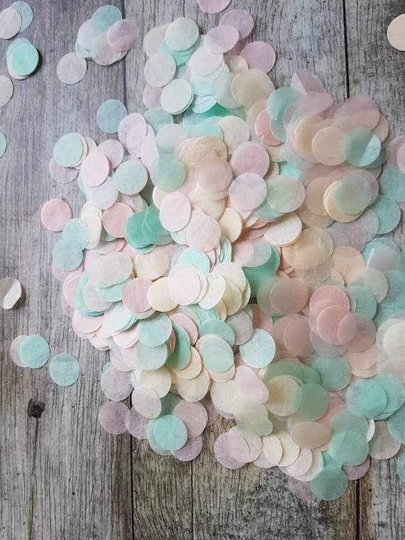 Ivory Mint and Blush powder pink mix heart confetti!Wedding,party decoration,throwing!Babyshower Romantic Biodegradable 2-100 handfuls