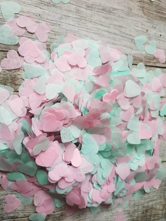 Mint Green And Soft Pink Heart Wedding Throwing Etsy