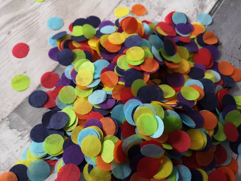 green Red Biodegradable Rainbow circle confetti mix!Wedding,party decoration,throwing 4-50 handfuls blue yellow purple