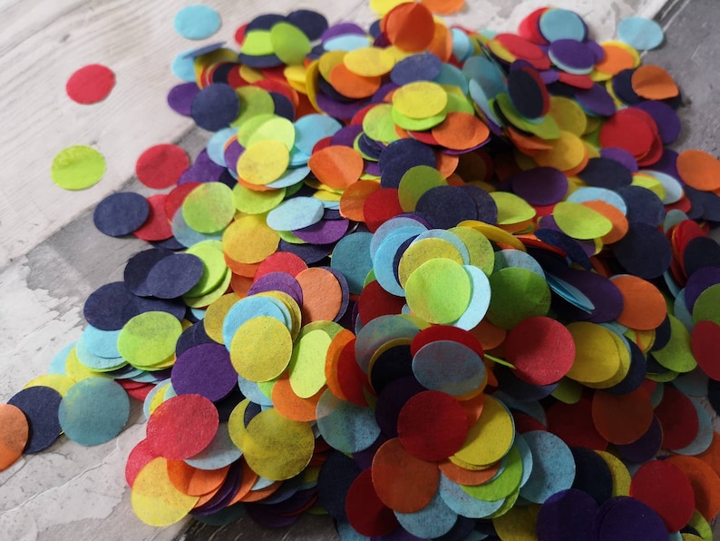 green Red Biodegradable Rainbow circle confetti mix!Wedding,party decoration,throwing 4-50 handfuls blue yellow purple