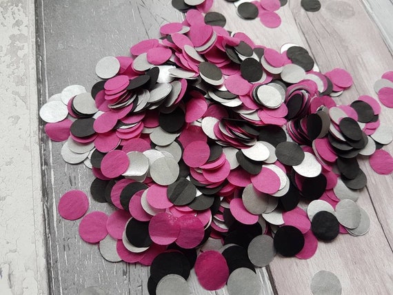 Silverblack And Hot Pink Cerise Circle Wedding Throwing Etsy