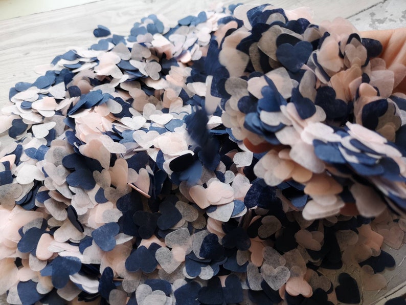 Ivory Mint and Blush powder pink mix heart confetti!Wedding,party decoration,throwing!Babyshower Romantic Biodegradable 2-100 handfuls