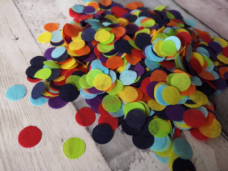 green Red Biodegradable Rainbow circle confetti mix!Wedding,party decoration,throwing 4-50 handfuls blue yellow purple