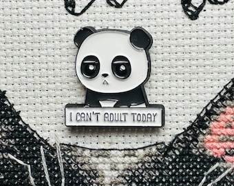 Needle minder, needle keeper, “I can’t adult today”, panda bear, magnet