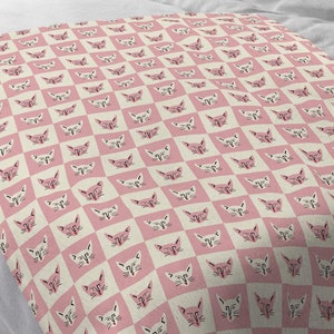 Katzendecke, Katzenliebhaber, rosa Katze, Plüschdecke, Geschenk für Teenager, Katzen Wohnkultur, Samtdecke (beidseitiger Druck)