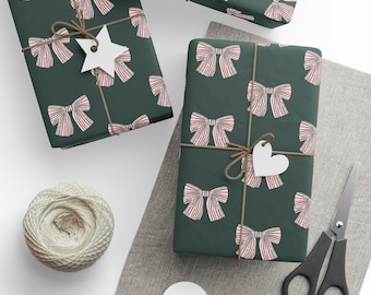 Papel de regalo con lazo rosa, papel de regalo discreto, solo una chica, papel de regalo femenino, papel de regalo delicado, papel de regalo único
