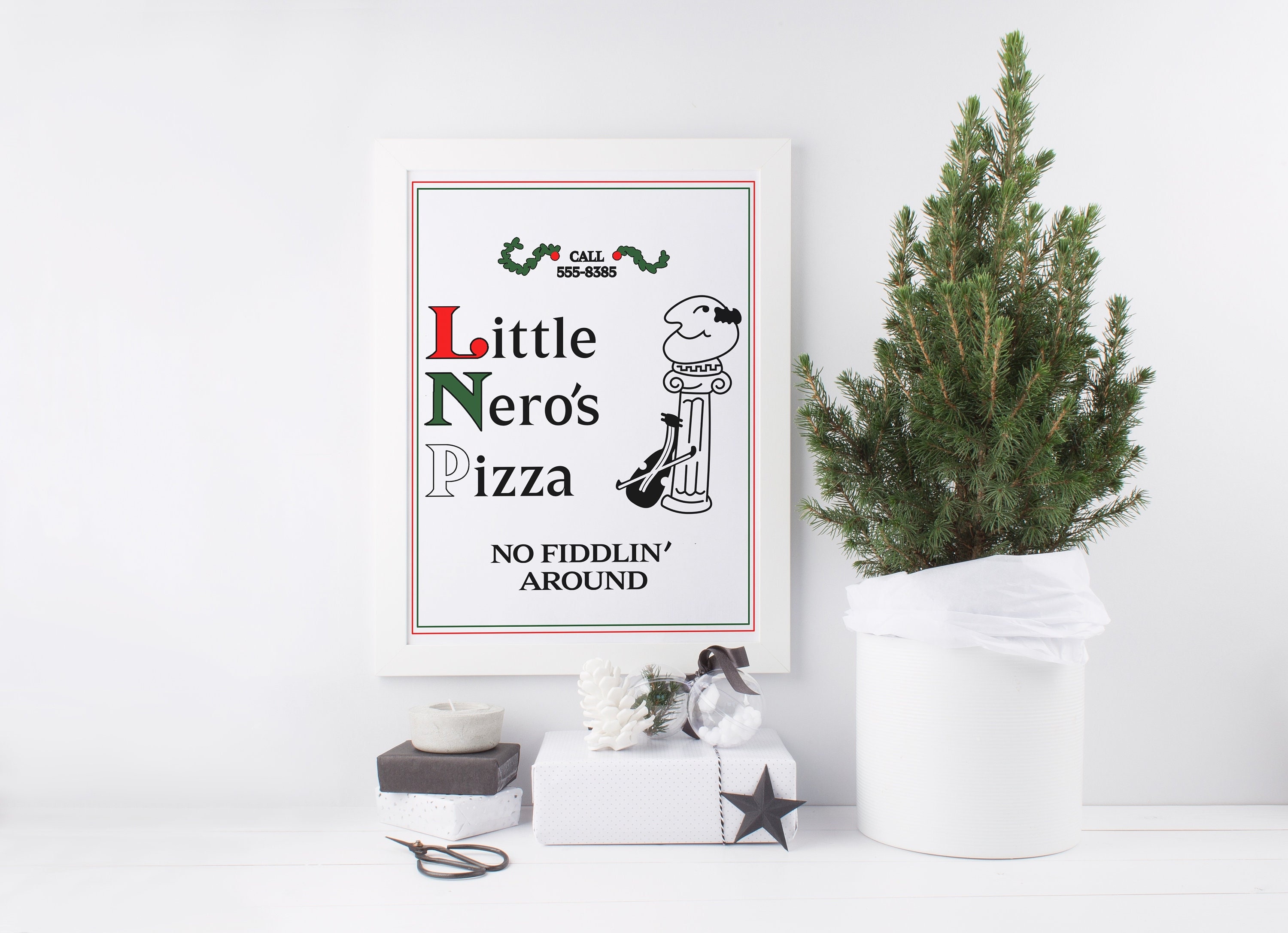 Little Neros Pizza Printable, Kitchen Wall Art, Pizza Art