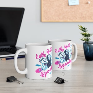Lets Get Spooky Mug 11oz, halloween mug, retro halloween mug, pink halloween mug image 5