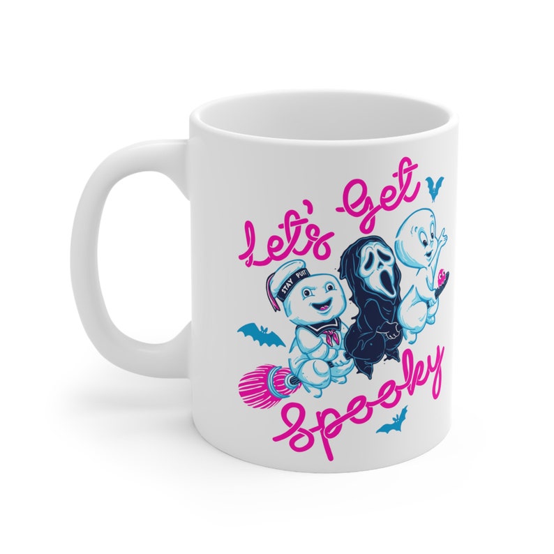 Lets Get Spooky Mug 11oz, halloween mug, retro halloween mug, pink halloween mug image 3